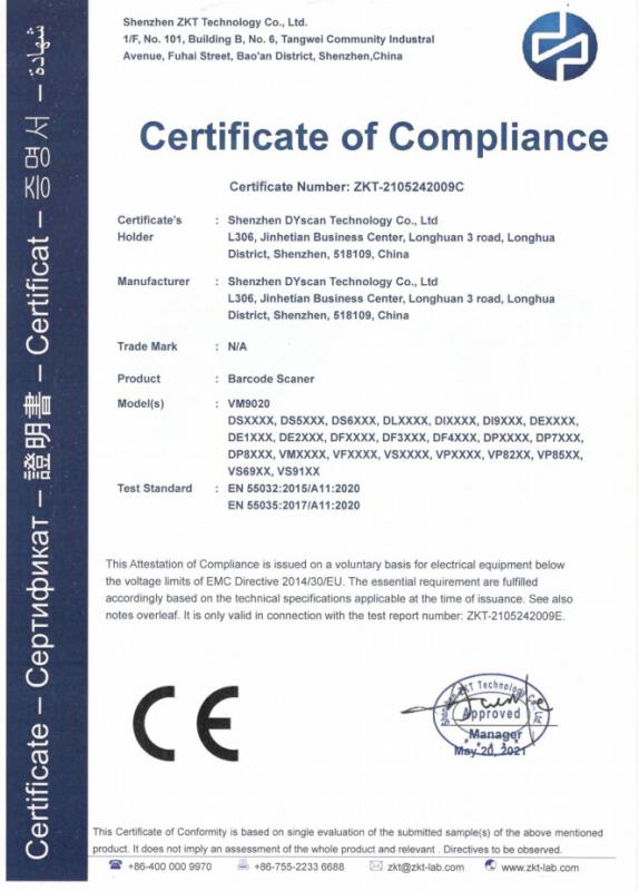CE - Shenzhen DYscan Technology Co., Ltd