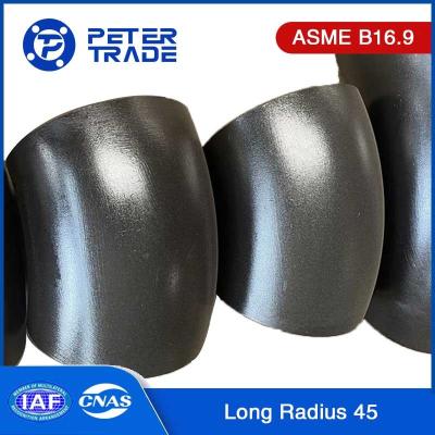China ASME B16.9 ASTM A420 Butt Weld Pipe Fittings Carbon Steel 45 Degree Elbow Long Radius Elbows for sale