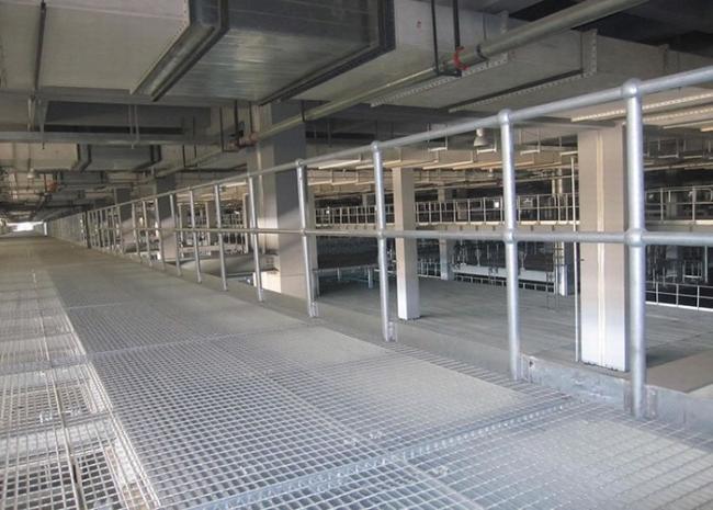 Hot Dipped Galvanized Platform Steel Grating Mild Steel Sliver Color
