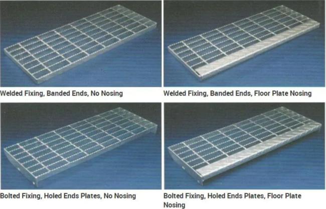 Carbon Steel Bar Grating Stairs Treads - structural detail