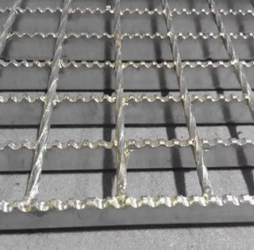 Steel grating used in drainage and walkway systems