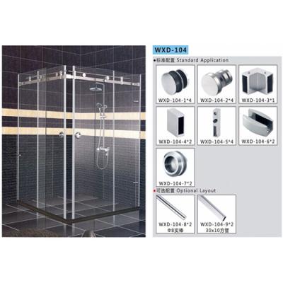 China Bathroom Sliding Door System 104, Stainless Steel 304, Satin MIrror,  glass sliding door for sale
