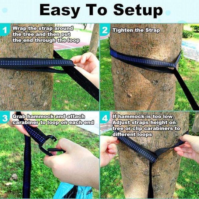 Modern Camping Hammock Custom Nylon Children's Portable Hammock with Tree Straps