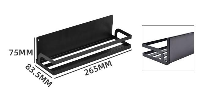 Black Metal Moveable Fridge Magnetic Spice Racks