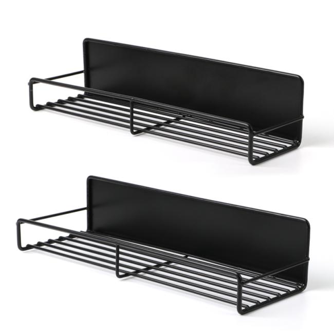 Black Metal Moveable Fridge Magnetic Spice Racks