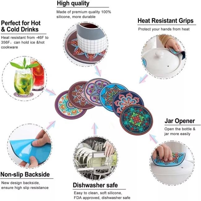 New design bulk non slip color fruit shaped silicone rubber cup mat pvc coffee drink coaster