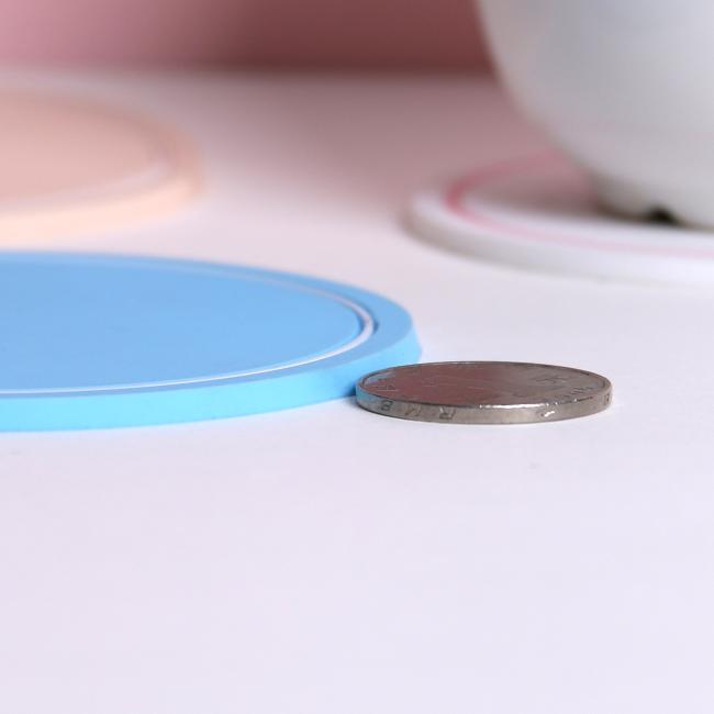 New design bulk non slip color fruit shaped silicone rubber cup mat pvc coffee drink coaster