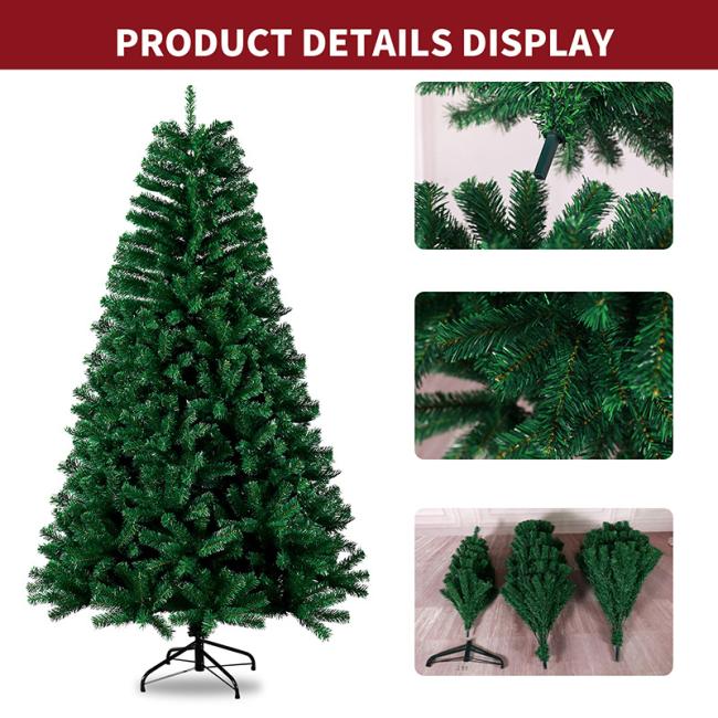 6ft Artificial Christmas Tree with Fold-Able Base Stand for Home Office Shop Decoration