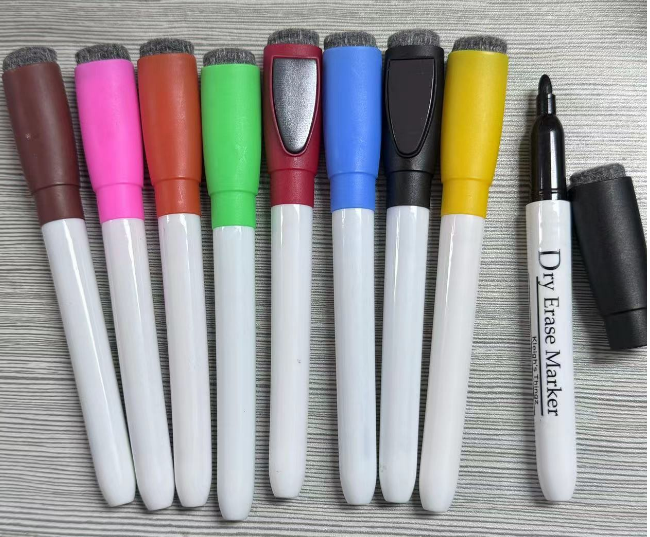 Bulk Set Custom Printing Logo 10 Colors Black Whiteboard Pen Magnetic Dry Erase Markers with Eraser