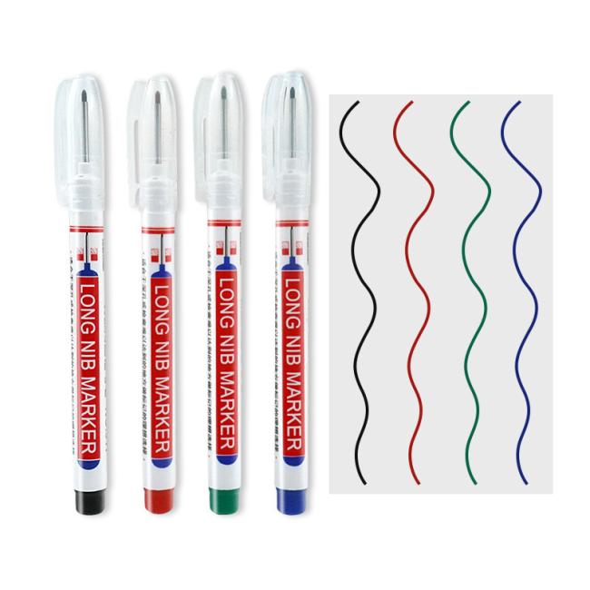 Custom Logo Woodworking Tool Waterproof Deep Hole Long Head Permanent Carpenter Marker Pen
