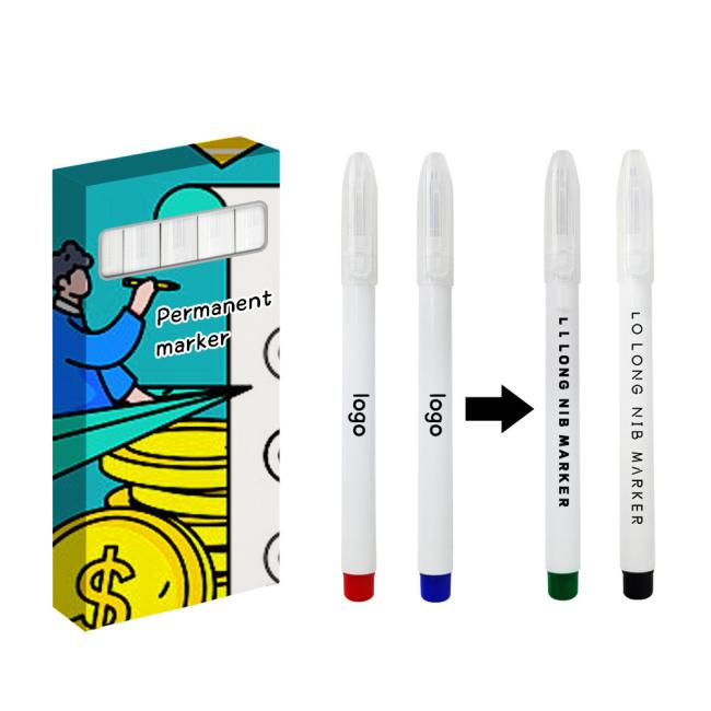 Custom Logo Woodworking Tool Waterproof Deep Hole Long Head Permanent Carpenter Marker Pen