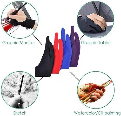 Reduce Friction Design Custom Durable Two Finger Digital Drawing Glove Work for Both Hands