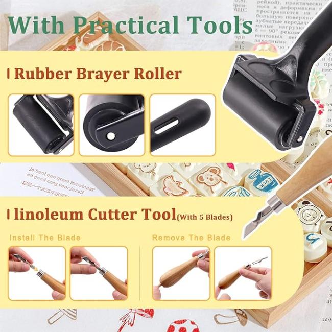 DIY Wood Carving Tools Kit with Canvas Case Gouges and Woodworking Chisel Tool Set