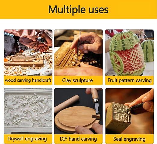 DIY Wood Carving Tools Kit with Canvas Case Gouges and Woodworking Chisel Tool Set