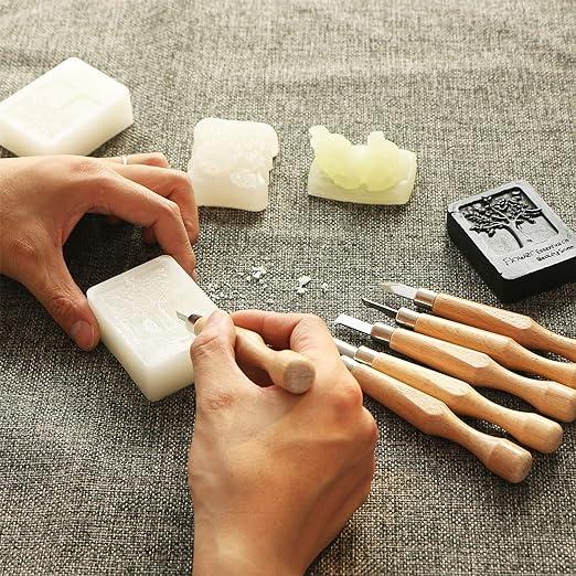 DIY Wood Carving Tools Kit with Canvas Case Gouges and Woodworking Chisel Tool Set