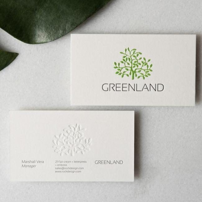Luxury custom printing embossed 500gsm cotton paper cardboard name business card