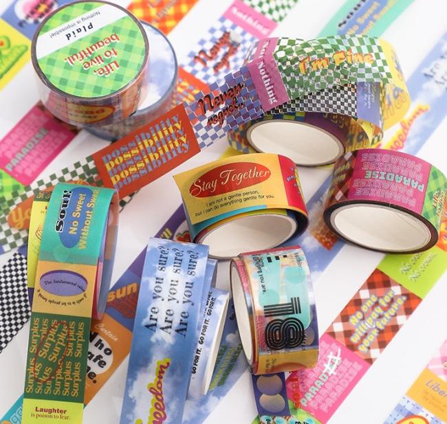 Personalized Custom Wholesale Adhesive Print Washi Tape Set for DIY Crafts Party Decorations
