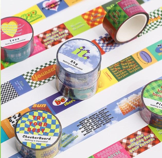 Personalized Custom Wholesale Adhesive Print Washi Tape Set for DIY Crafts Party Decorations