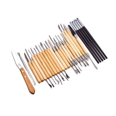22 Pcs Set Artistic Wooden Clay Tools Carving Modeling Pottery Tools Polymer Clay Tools