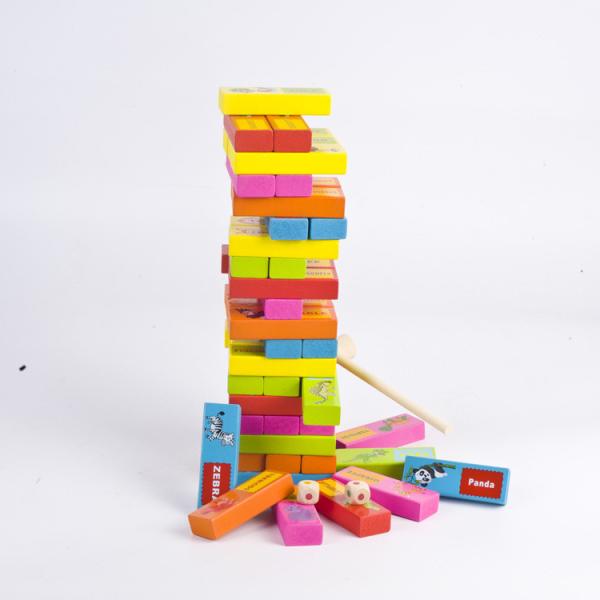 Quality Popular wooden children's toys, pyramid Beech stacked building toy intelligent wooden early education games for sale