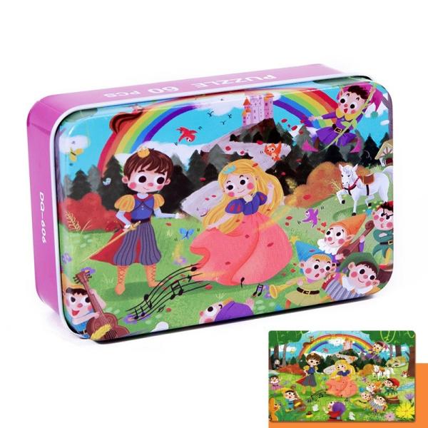 Quality Beautiful Colorful Animal Fruit Puzzle Toy Kids Educational 60pcs Cartoon Jigsaw Puzzle Game with Boxes for sale