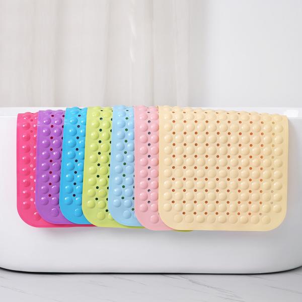 Quality Extra Long Baby Silicone Bath Tub Mat Custom Drain Holes Shower Mats Rugs for for sale
