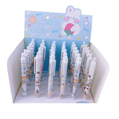 China Cartoon press plastic color glue adhesive marker pen for school kids painting writing craft scrapbooking for sale