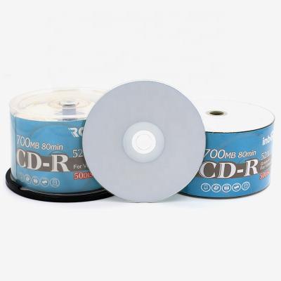 China Hot Selling Blank 50 Shrinkwrap 52X 700MB Cd Blank Inkjet Recordable Spindle White Inkjet Printable CD-R for sale