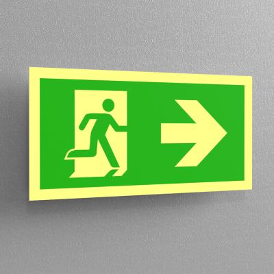 China Self Luminous Emergency Photoluminescent Exit Signs Code Custom for sale