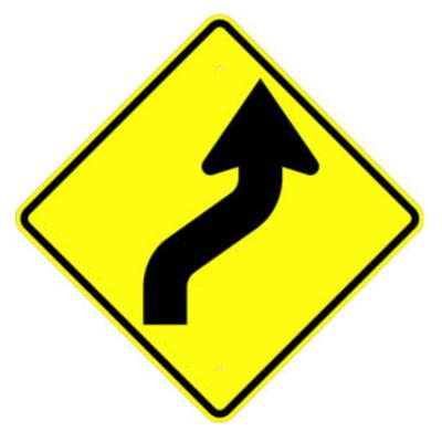 China Prismatic Right Left Reverse Curve Sign Turn 24x24 for sale
