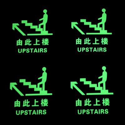 China Aluminum Luminous Safety Warning Upstairs Signs Photoluminescent Safety Products for sale