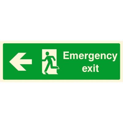 China Rectangle Photoluminescent Safety Exit Sign Durable And Glow In The Dark for sale