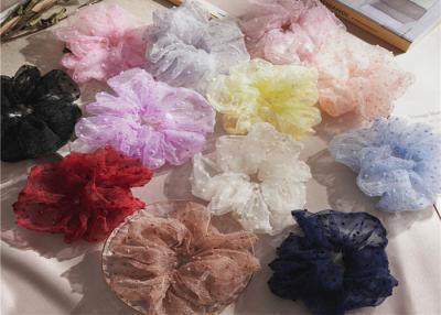 China Summer net yarn hairball grenadine scrunchies bowel scroller ins wind girls pink red headwears Yiwu accessories for sale