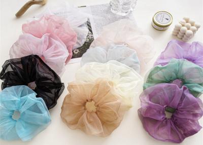 China Spring/summer thin large mesh head accessories solid color Organza large hair rope scrunchies spot hair accessories for sale