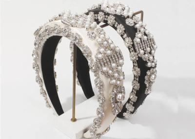 China Heavy industry fashion sponge bride diamond pearl headbands creative luxury headband hair accessories for sale