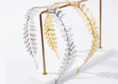 China Alloy life leaf gold silver color headbands fashion design popular metal headwear hair accessories Yiwu accessories for sale