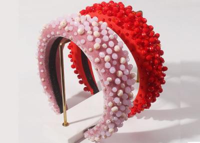 China Fashion handmade sewn beads girls headbands influencer popular thick sponge Yiwu accessories for sale