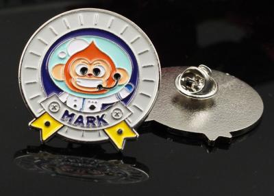 China Customized school brooch pin cartoon stamping paint animal monkey electroplating bright nickel enamel advertising for sale