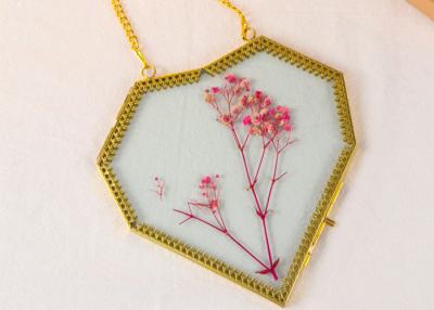 China Glass love heart shape gold lace copper girls gift photo frame dried flower clip plant specimen clip wholesale for sale