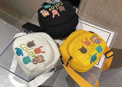 China DIY acrylic pin kids Canvas bag shoulder mobile phone bag cute customs logo pin picture cartoon cloth bag for sale