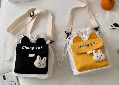 China Women's canvas bag creative fashion shoulder crossbody customs logo words animal accessories bag Yiwu wholesale for sale