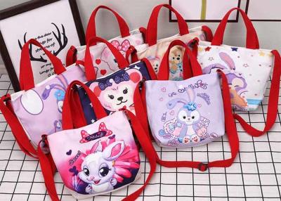 China Cartoon canvas bag girls shopping bag lunch box tote hand carry Thermal Transfer logo picture bag crossbody wholesale for sale