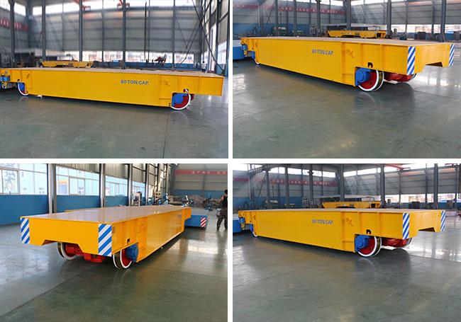 80 Ton Chemical Plant Motorized Transfer Trolley With Steel Plate for Logistics