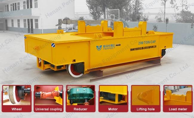ladle industrial cart to transfer molten steel plant ladle electric rail transfer trolley