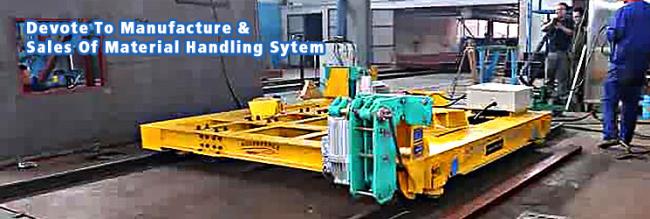 Cable Reel Power Steel Rail Transfer Cart Abrasive Blast and Paint Facility material handling equipment