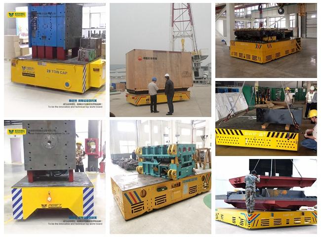battery operated platform 10 ton free turning transport flat bed cart for workshop straddle carrier