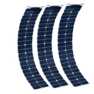 China 22w Energía solar Panel solar flexible de contacto trasero Celular para vehículos RV Motor en venta