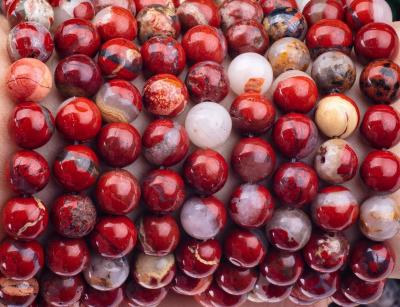 China Jáspero Vermelho Bolas redondas cristal natural Pedra preciosa tamanho de bolas diferentes fios de bolas soltos para fazer jóias DIY à venda