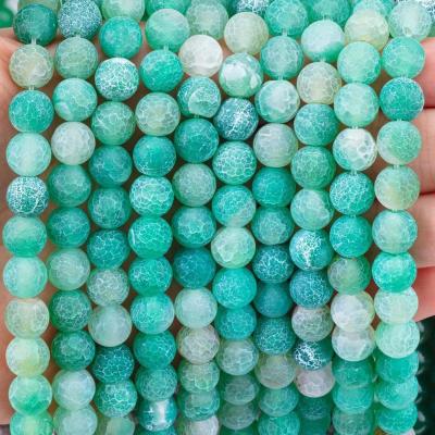 China Polished 8mm Green Weathered Natural Amethyst Crystal Beads For Bracelet Necklace for sale