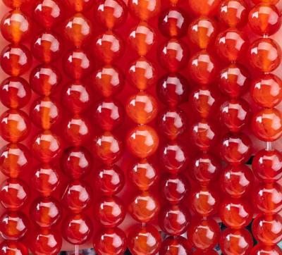 China Rote Achat 8 mm Naturkarnelien Edelstein Runde Perlen für Party Schmuck zu verkaufen